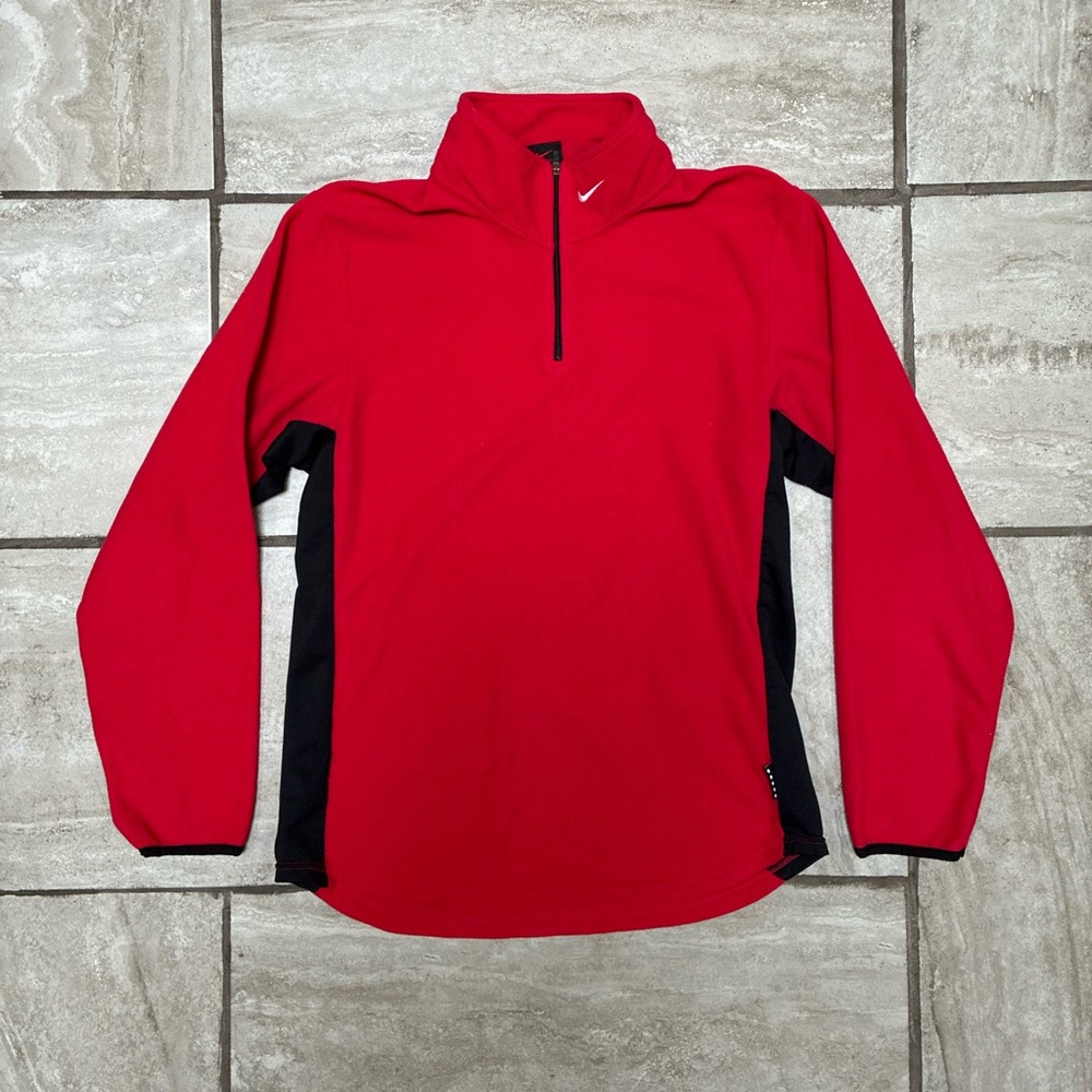 Vintage Nike Red Pullover with Black Trim Kids Large (12-14)